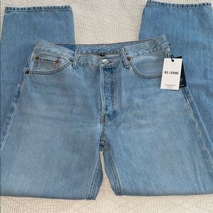 Re/Done Classic Blue Straight Leg Jeans